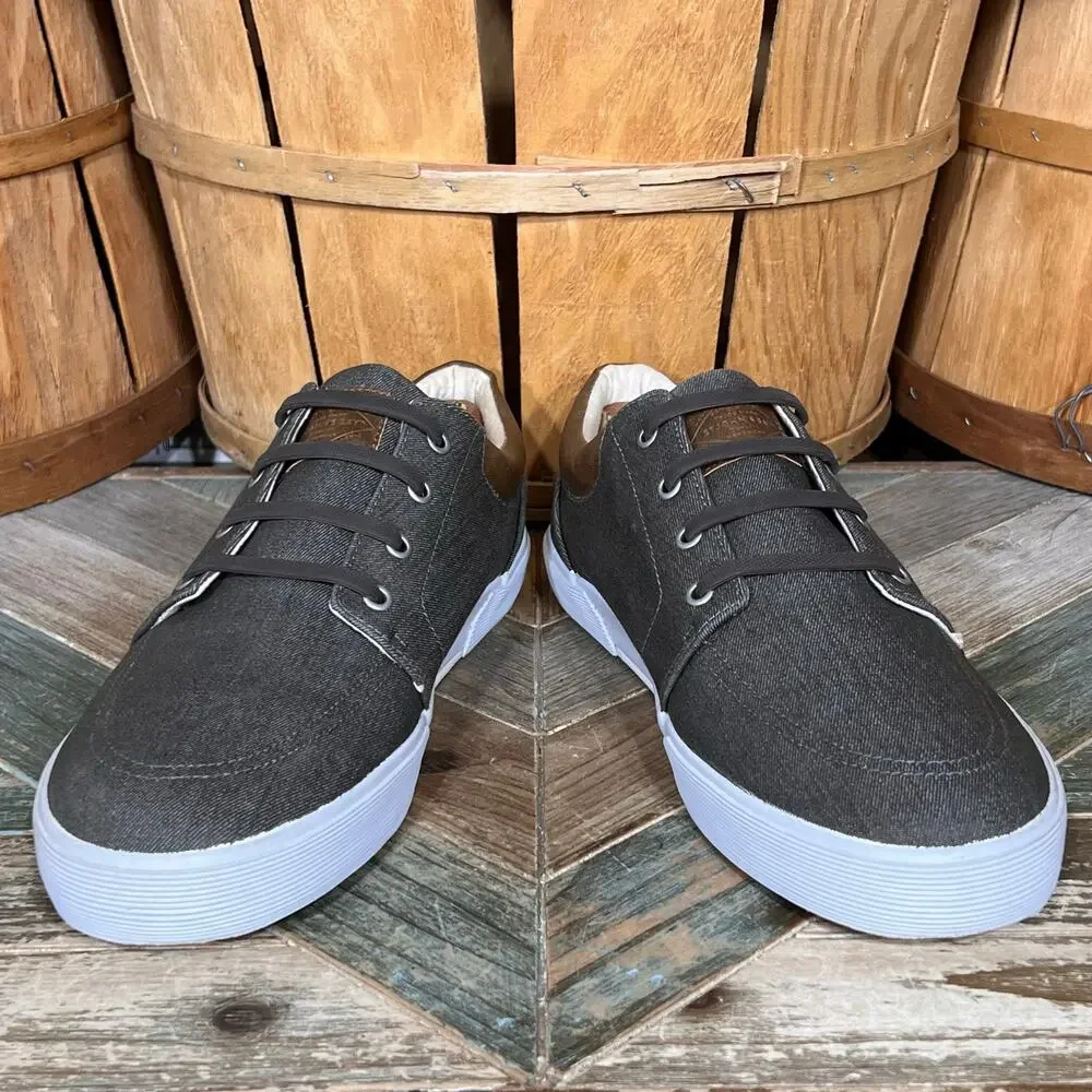 St. John's Bay Bryce Gray Denim Faux Lace Casual Slip-On Sneakers Mens Size 13